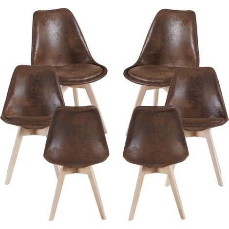Packs Sillas Comedor - Pack 6 Sillas Synk Vintage - Marrón (1/4)