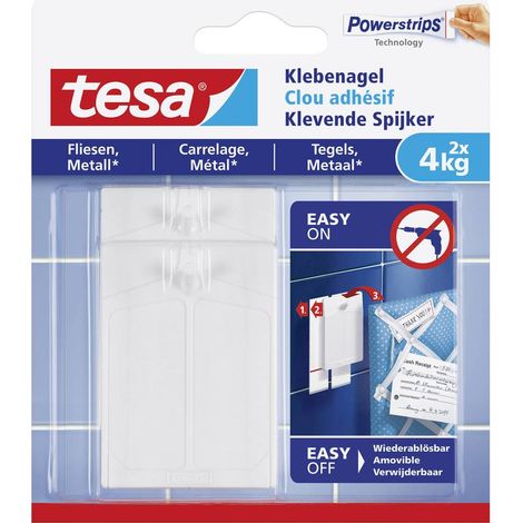 Tesa Clous adhésifs blancs supportant jusqu'à 4 kg (1/3)