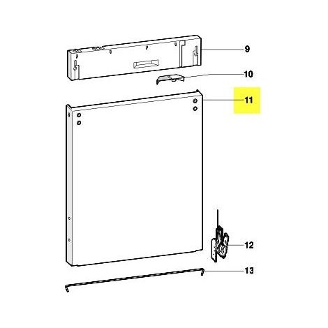 Scholtes – Facade de porte zinc C00256855 – Compatible lave-vaisselle encastrable – Pour modèles Hotpoint et Indesit – Pièce détachée de qualité