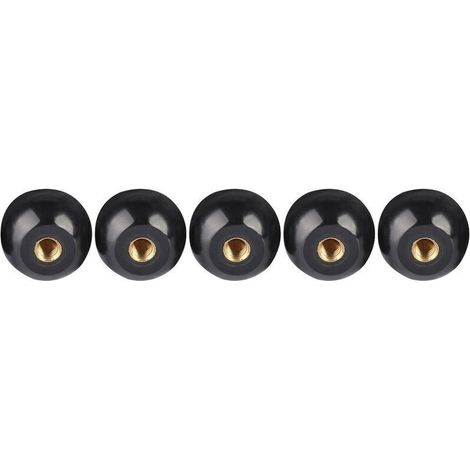 Bouton-poussoir à levier en bakélite noire avec insert cuivre M12 × 40 mm – Lot de 5 pièces pour machine-outil