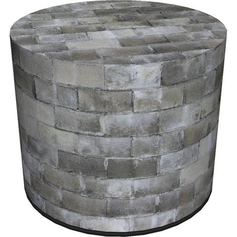 Dekorativer Pouf, Bertoni, Urban-Print – runder Pouf für Wohnzimmer und Flur, 40 cm Durchmesser, elegant, mit Reißverschluss, waschbar (1/5)