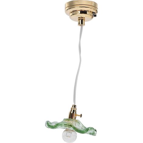 Lampe de plafond miniature pour maison de poupée (échelle 1:12 ou 1:6), accessoire de décoration, micro-ampoule ronde en verre, éclairage vert pour meubles (1/5)