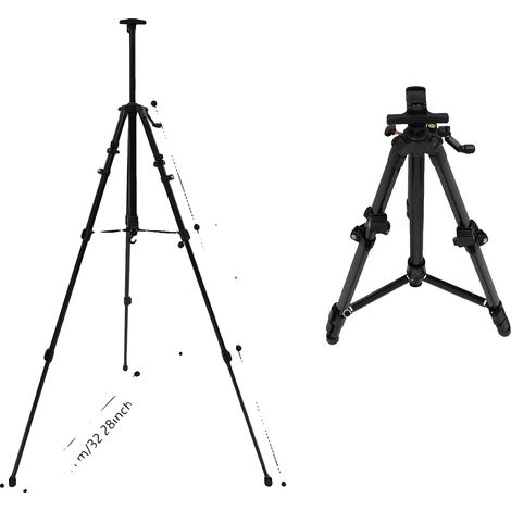 Caballete de pintura, altura regulable, diseño plegable, color negro. (1/2)