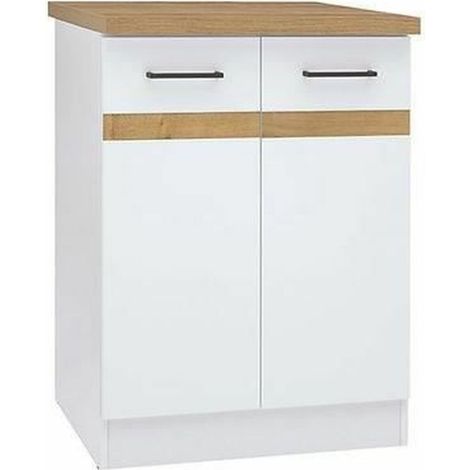 BigBuy Junona Küchen-Unterschrank 60 cm Weiß Hochglanz