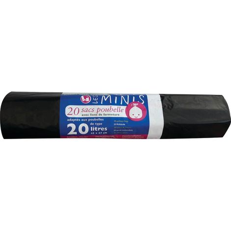 Sacchetto per rifiuti 20l 1r X 20pz Nero