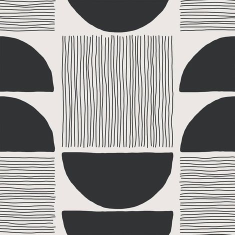 Papier Peint Géométrique Blanc Noir Moderne Du Milieu Du Siècle Papier Peint Geometrique Abstrait Graphique Adhesif Mural De[BI122] (1/5)