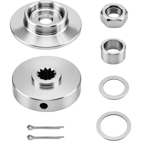 Ensemble Rondelles et Écrous pour Débroussailleuse 20mm Ensemble Acier inoxydable, anti-, compatible pour echo 11 fentes, tige droite, installation facile (1/5)