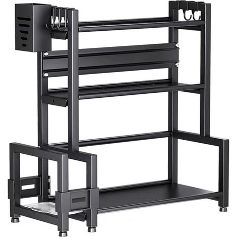 Range-Épices Cuisine en Acier Carbone avec Porte-Planche à Découper – Gain de Place Design 48x21x49cm, Résistant à l'Humidité & Anti-Rayures (Installation Rapide pour Petites Cuisines) (1/5)