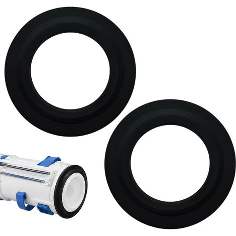 2 juntas de silicona para descarga de inodoro, 72 mm x 45 mm, juntas de válvula de descarga de repuesto, compatibles con Siamp Optima 49 50, arandela de sellado para mecanismo de inodoro, color negro (1/5)