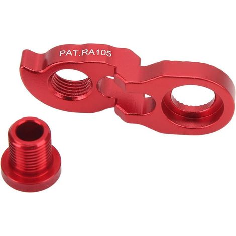 Dérailleur Arrière Vélo RISK Patte Aluminium Rallonge Crochet Queue 40T 42T 46T 50T 52T VTT Rouge (1/5)