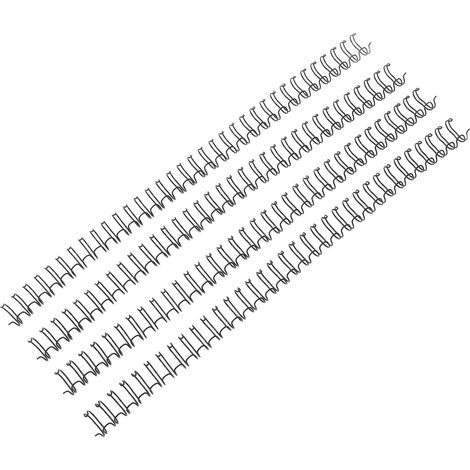 Kit de 100 reliures à double spirale métallique, capacité 60 feuilles, pas de 3:1, 34 boucles, diamètre 9,5 mm, pour papier A4, noir (1/5)