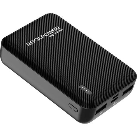 RealPower REALPOWER PB-10000 SE Powerbank (batterie supplémentaire) 10.000 mAh noir W885593 (1/3)