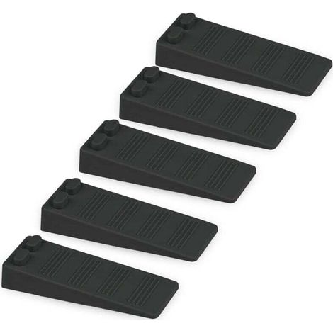 5 pièces cale porte caoutchouc souple, Hauteur Reglable Antidérapante bloc, Non Toxique, Non Odeur arrêt de porte, Protège Sols et Murs, Pour Tapis, Béton, parquets (Noir) (1/4)