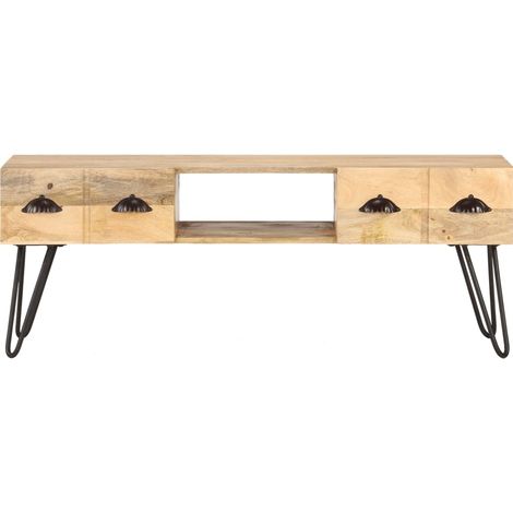 Meuble TV, Étagère TV, Meuble de Salon, 120x35x45 cm Bois solide de manguier OIB3821E (1/5)