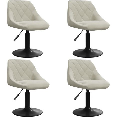 Maison Exclusive - Esszimmerstühle 4 Stk. Drehbar Creme Samt
