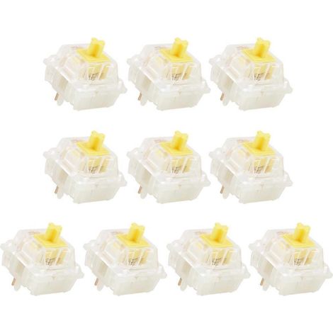 Interrupteur linéaire jaune JWICK, interrupteur rouge et blanc, boîtier inférieur en nylon, tige en POM (1/5)