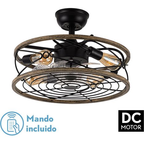 Ventilador DC 4xE27 50cm 8 Aspas Transparentes Negro Serie Arcadia (1/3)