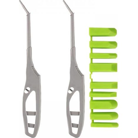 Set di due raschietti in gomma 9 in 1, raschietti in silicone multiuso per rimuovere colla, stucco e residui di vetro, verdi (1/5)
