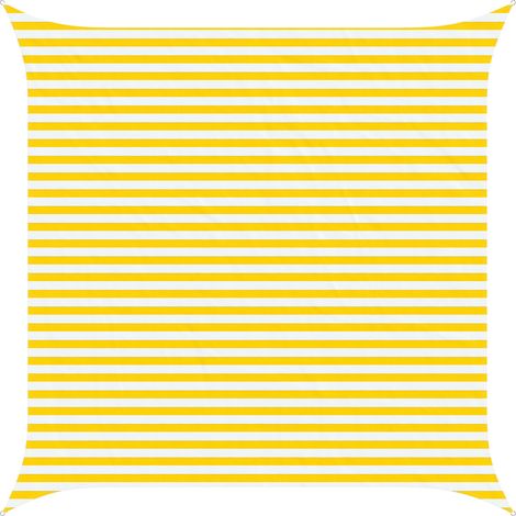 Toldo Vela de Sombra Amarillo y blanco 4 x 4 m vidaXL