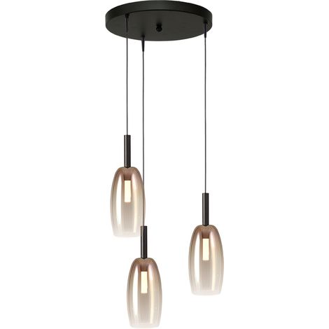 Lampe pendante 3L Vide Lido Olive avec un verre doré Ø de 11,5 cm - 2862-05-02-35-3-4 (1/2)