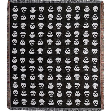 1 Pièce 160x130cm Couverture Plaid Tête de crâne Tricotée Décorée avec des Franges Bohême Simple Doux Confortable Protéger Contre Le Froid pour Canapé Sofa Chaise à Repos et Sieste (1/5)