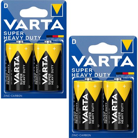Varta SHD D Batteria Zinco Carbonio R20 per Sveglia Radio 2 pezzi x2 (1/3)