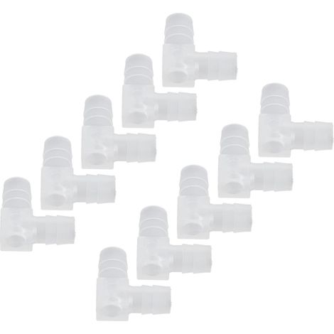 Lot de 10 Raccord coudé, Matériau PE, Résistant à l'usure, Pour tube silicone, Usage laboratoire alimentaire (1/5)