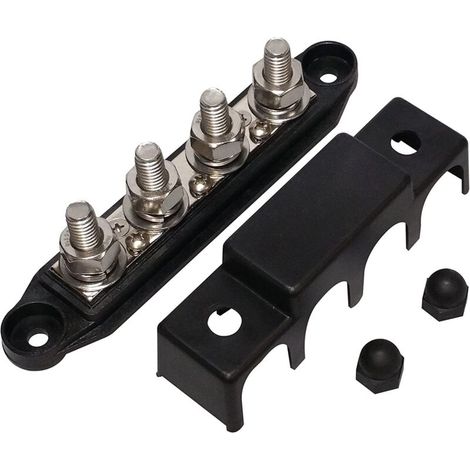Hochintensive 48V 250A Sammelschiene mit reinen Kupferklemmen, Yacht M10 4-polige Sammelschiene, rote Verdrahtung. (1/4)