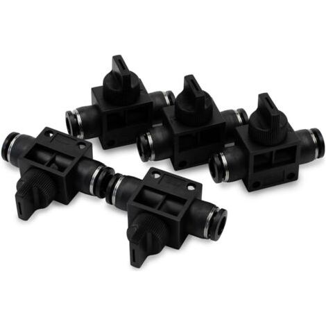 Sollbry 5 pièces 8mm Tubes OD Vanne à bille de contrôle du débit d'air Raccord union pneumatique droit Push To Connect (1/3)