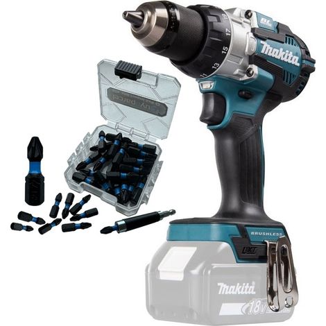 Makita DHP489Z 18v LXT Brushless Combi Hammer Drill Metal Chuck 25pc Torsion Set (1/5)
