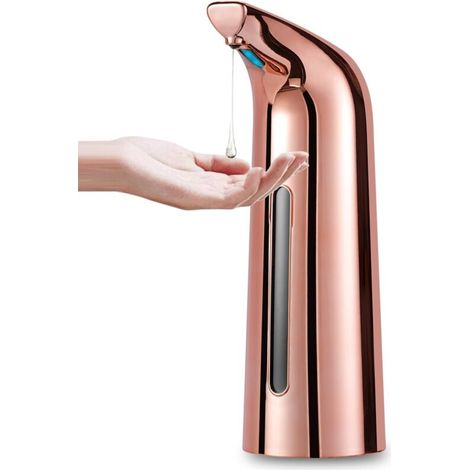 Dispenser automatico di sapone per cucina e bagno, con sensore a infrarossi, impermeabile, 400 ml/14 oz, colore oro champagne. (1/5)