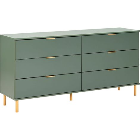 Kommode mit 6 Schubladen WALPOLE Grün