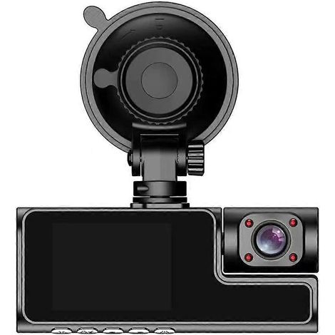 Caméra embarquée HD 1080p avec écran 2 pouces, vision nocturne, 3 objectifs et Wi-Fi, pour la surveillance du stationnement. (1/5)