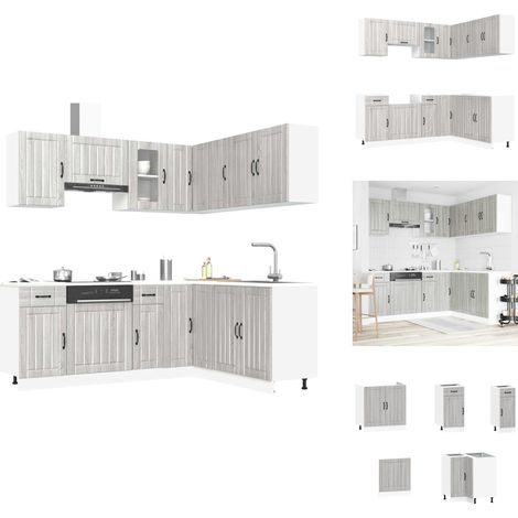 Ensemble d'armoires de cuisine 11 pcs Kalmar bois d'ingénierie - Ensemble D'armoires De Cuisine - Ensemble D'armoires De Cuisine - Ensemble D'armoires - Armoire De Cuisine (1/5)