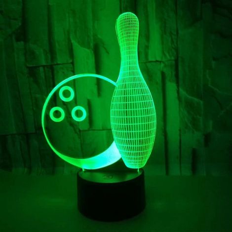 Lampe de table tactile 3D Bowling avec illusion d'optique, 7 couleurs changeantes, décoration intérieure (1/5)
