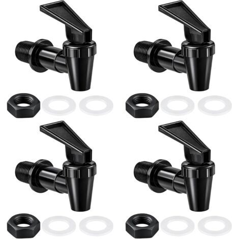 Water dispenser set of 4 taps 3/4" 18 mm - PP plastic vinegar cruet tap for beverage dispenser, replacement for water fountain, jerrycan, barrel (1/5)