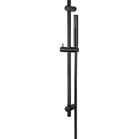 Vema Maira Shower Riser Rail Kit with Hose and Handset - Black (1/2)