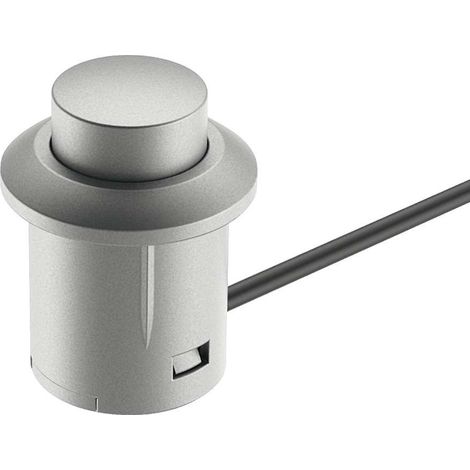 Cyclingcolors – Interrupteur à poussoir marche arrêt 14 x 20mm – Câble d'alimentation 2m – Protection IP20 – Plastique gris à encastrer