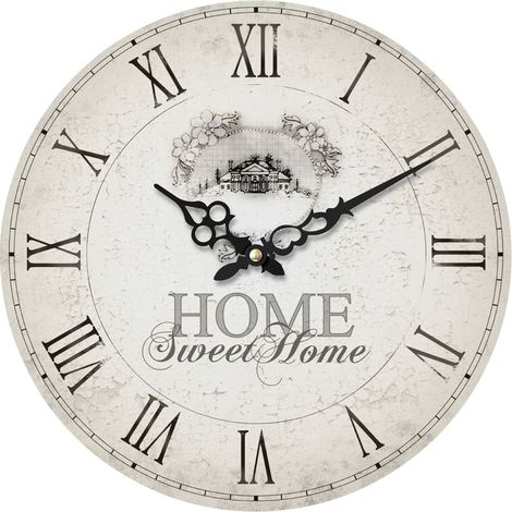Interiors by Premier Vintage Wall Clock, HOME SWEET HOME Wall Clock for Living Room, Bedroom, Midcentury Clock for Wall (1/4)