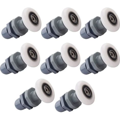 Linghhang – Lot de 8 roulettes coulissantes pour porte de douche – Diamètre 19mm – Nylon résistant à l\'humidité – Pour portes en verre 4-6mm (1/5)