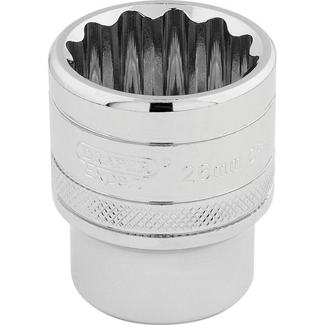 Draper 26mm 12-Point Socket for 1/2" Drive – Polished Chrome Metric Socket (Model 33441) (1/5)
