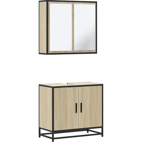 Maison Exclusive - 2-tlg. Badmöbel-Set Sonoma-Eiche Holzwerkstoff