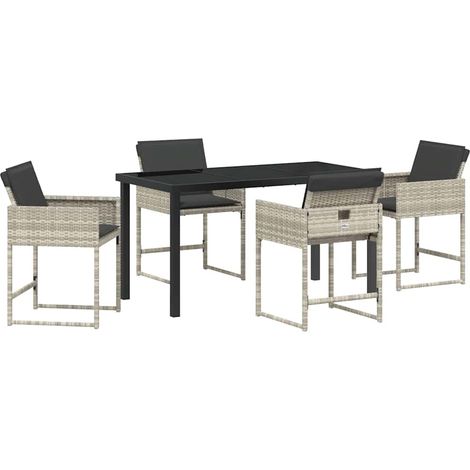Maison Exclusive - Ensemble de salle à manger pour jardin 5 pcs Gris clair (1/5)