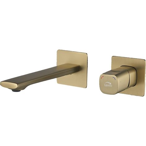 Grifo para lavabo empotrado TORES Oro cepillado Laveo (1/5)