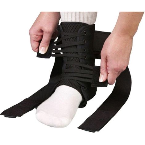 MedSpec ASO EVO Speed Lacer Stabilisierungs-Knöchelbandage, schwarz, mittlere Unterstützung und Schutz bei Sportverletzungen (1/2)