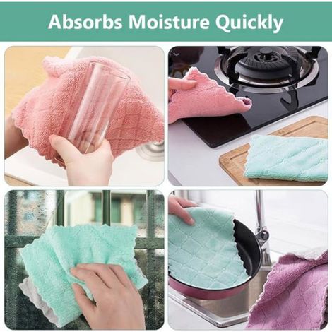 Chiffon Microfibre - 25 x 25 cm - Pour Cuisine Vaisselle Vitres Meubles Automobile - Lot de 12 (1/5)