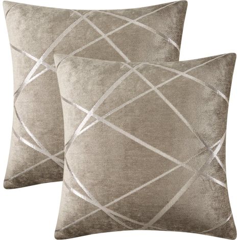 ZOLGINAH Housses de Coussin en Velours Housses d'oreiller Carrées Décoratives pour Canapé Chambre Salon 65x65 CM Lot de 2 Tawny (1/4)