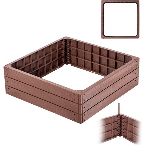KADAX Gartenbeet, Hochbeet, Pflanzenbeet zum Anbau, Quadratisch, Terrakotta (1/5)
