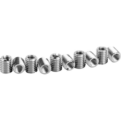 Kit de 10 inserts filetés en acier inoxydable 303, réduction M5 vers M8, longueur 0.4 pouce (1/5)