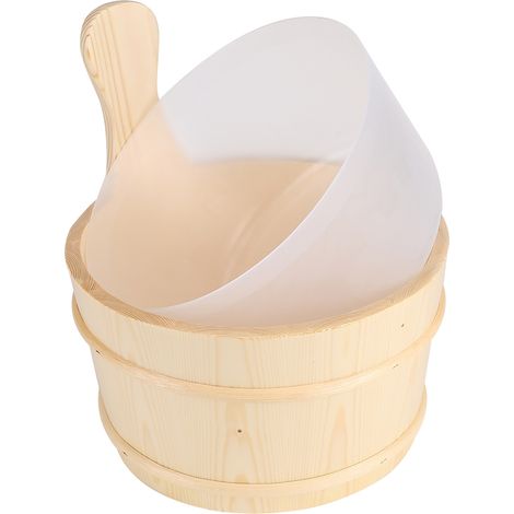 Seau et Louche en Bois Naturel pour Sauna et SPA - Accessoires de Bain (1/5)